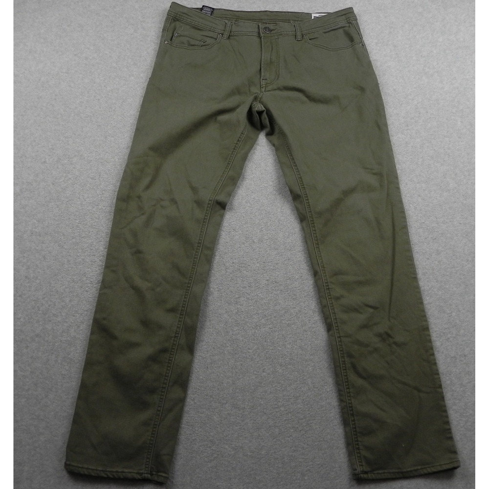 Buffalo David Bitton Archer Pants Mens 38x34 Slim Stretch Olive Green Chinos